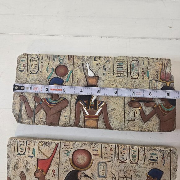 Vintage Veronese Egyptian Decor Set of 2 Wall Plaques - Picture 2 of 4